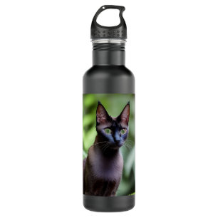 Dexter die schwarze siamische Katze, Wasserflasche Edelstahlflasche