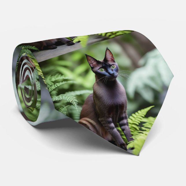 Dexter, die schwarze Siamkatze, Neck Tie Krawatte (Gerollt)