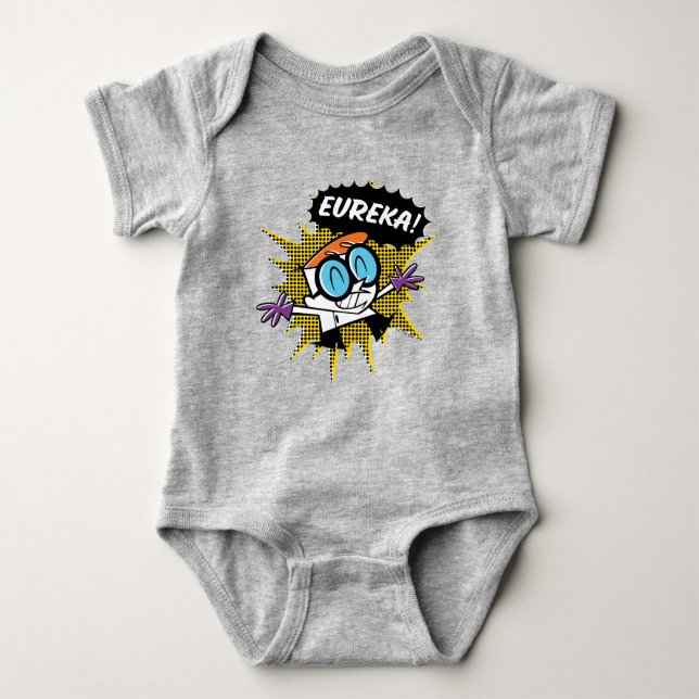 Dexter "Eureka!" Halftone Callout Graphic Baby Strampler (Vorderseite)