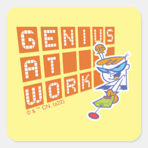 Dexter "Genius at work" Quadratischer Aufkleber