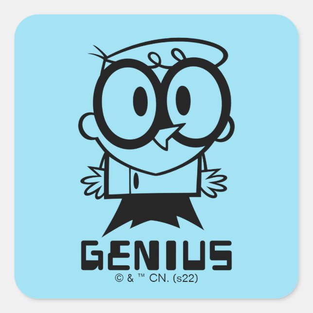 Dexter "Genius" Kontur Graphic Quadratischer Aufkleber (Vorderseite)