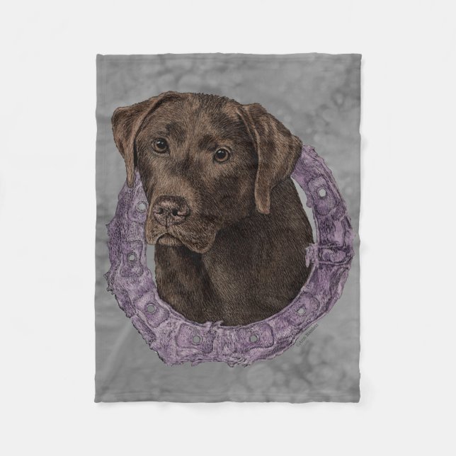 Dexter Version 2 - Schokolade-Labrador Fleecedecke (Vorderseite)