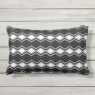 D'extérieur Abstrait noir et blanc Coussin extérieur Lumbar