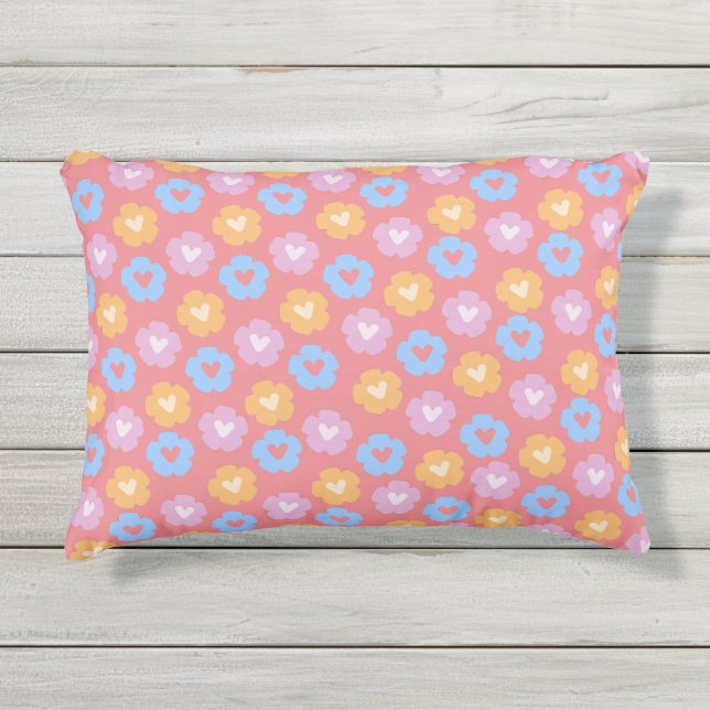 D'extérieur Coussin d'accentuation des fleurs pastel (Devant)