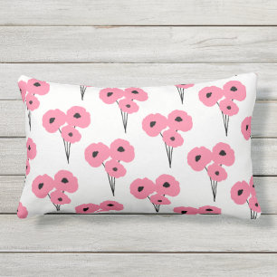 D'EXTÉRIEUR COUSSIN EXTÉRIEUR CHIC MOD ROSE & POPIES NOIRES