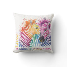 Coussin extérieur d'arc-en-ciel de zèbre