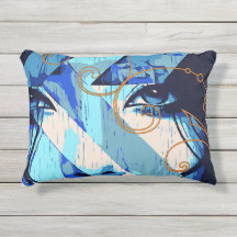 Coussin extérieur intérieur décorateur bleu Archar