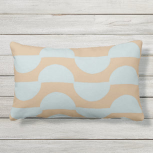 D'extérieur coussin extérieure mi-lune bleu clair et beige