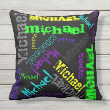 Coussin nommé de collage dans des couleurs