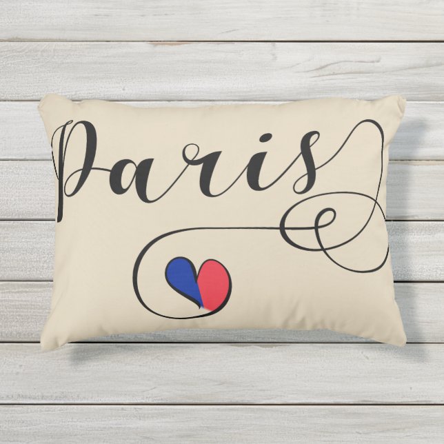 D'extérieur Coussin Paris Heart Accent, France (Devant)