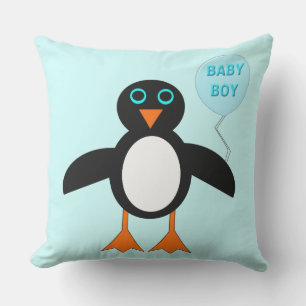 D'extérieur Cute Blue Baby Boy Penguin Coussin extérieur