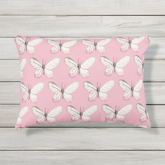 D'extérieur Élégant Motif de papillons bleus Coussin extérieur (Devant)