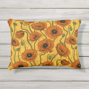 D'extérieur Fleurs sauvages sur coussin extérieur blanc