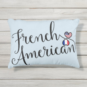 D'extérieur French American Entwin Hearts Accent Coussin