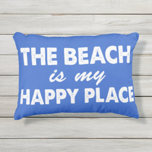 D'extérieur La plage est mon coussin extérieur bleu d'endroit