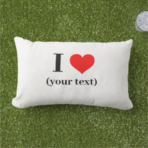 D'extérieur PERSONNALISÉ! I Heart Lumbar Coussin 13" x 21" Ext