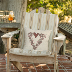 D'extérieur Pip Berry Heart Wreath Coussin extérieur