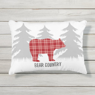 D'extérieur Plaid rouge et gris de coussin extérieur de pays