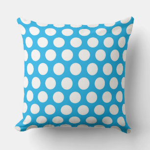 D'extérieur Polka bleu et blanc pointillé Coussin extérieur