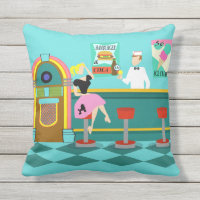 Rétro coussin extérieur de fontaine de soude