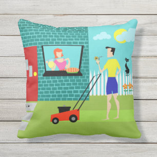 D'extérieur Rétro samedi matin coussin extérieur