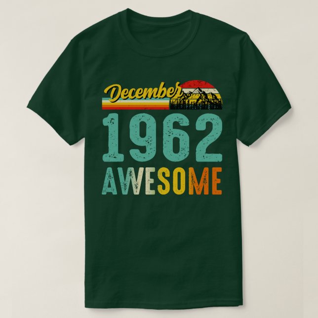Dezember 1962 Geburtstagsgeschenk Shirt Vintag Dez (Design vorne)