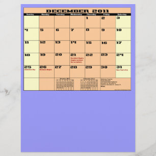 Dezember 2011 Kalender 13 Monate Mehrzweck-Flyer. Flyer