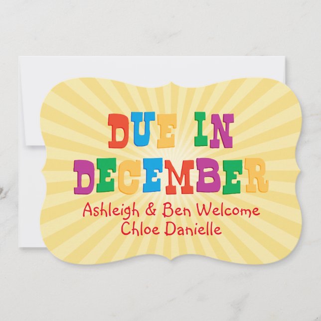 Dezember Ankündigung (Vorderseite)