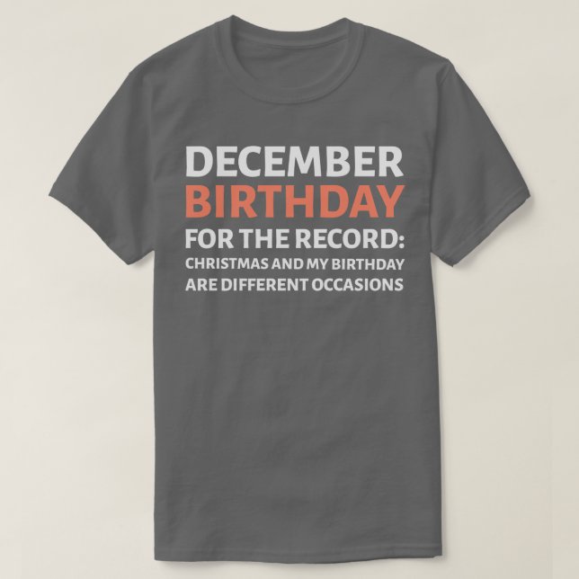 DEZEMBER BIRTHDAY T-Shirt (Design vorne)