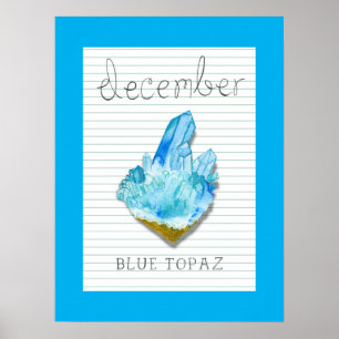 Dezember Birthstone Blue Topaz Artwork Poster