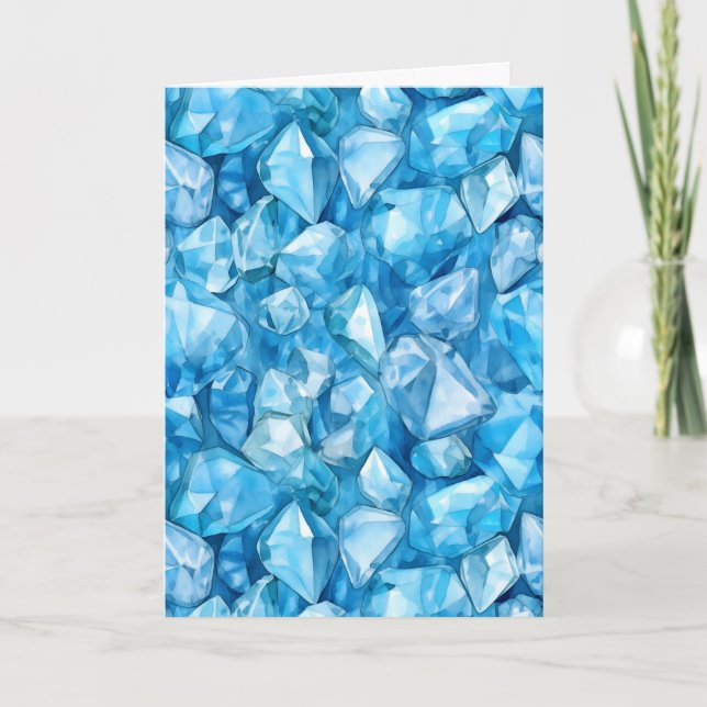 Dezember Birthstone Blue Topaz Geburtstagkarte Karte (Vorderseite)