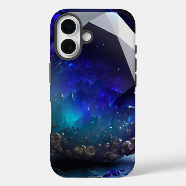 Dezember Birthstone Sapphire Inspiriert Blue Topaz iPhone 16 Hülle (Rückseite)