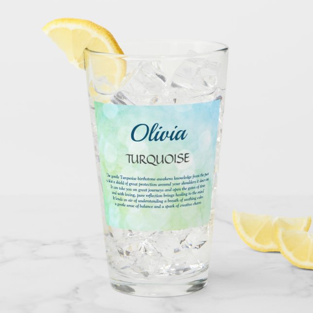 Dezember Birthstone Türkisches Design Glas (Vorderseite Ice)