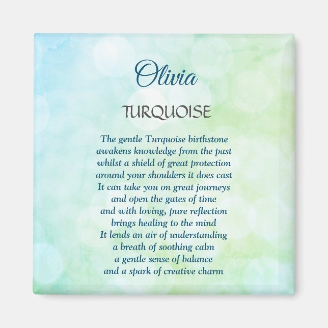 Dezember Birthstone Türkisches Design Magnet (Vorne)