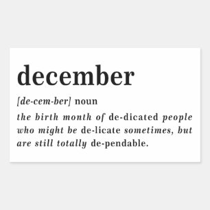 Dezember Definition Geburtstag Rechteckiger Aufkleber