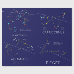Dezember - Februar Zodiac-Konstellationen Geschenkpapier
