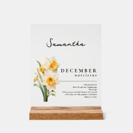 Dezember Geburtsmonat Blume Narcissus Personalisie Acrylschild