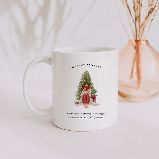 Dezember-Geburtsmonat Mädchen | Monogramm  Kaffeetasse (Von Creator hochgeladen)