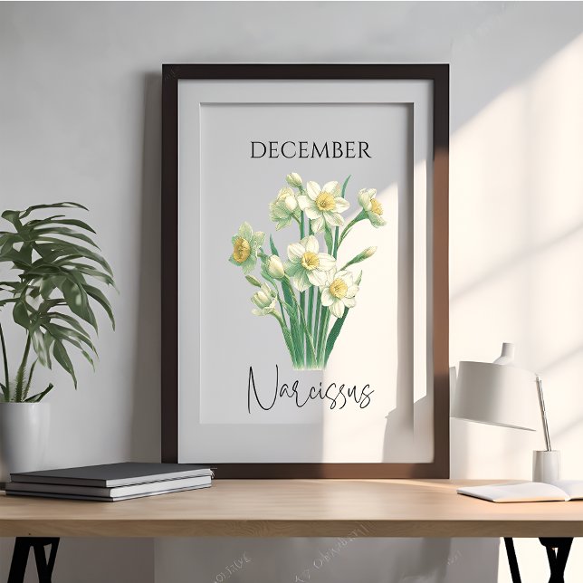 Dezember Geburtsmonat Narcissus Bloral Poster (Von Creator hochgeladen)