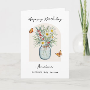 Dezember-Geburtsmonats-Blume Geburtstag Karte