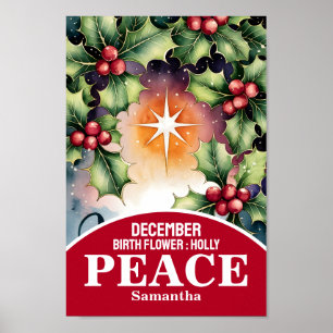 Dezember Geburtsmonats-Blumen christliche Kinderzi Poster