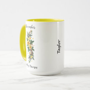 Dezember Geburtstag Blume Holly und Narcissus Tasse