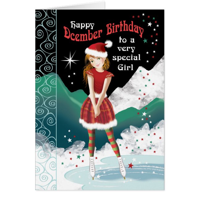 Dezember Geburtstag, Girl on Ice-Skate (Vorne)