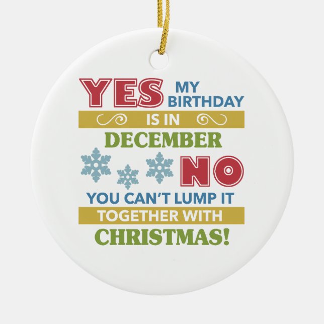 Dezember Geburtstag Weihnachten Spaß Keramik Ornament (Vorne)