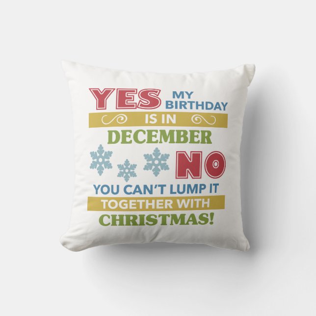Dezember Geburtstag Weihnachten Spaß Kissen (Vorderseite)