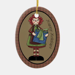 Dezember "Happy Holidays" Annie Advent Keramikornament