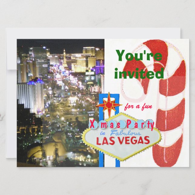 Dezember Hochzeit in Las Vegas Einladung (Vorderseite)