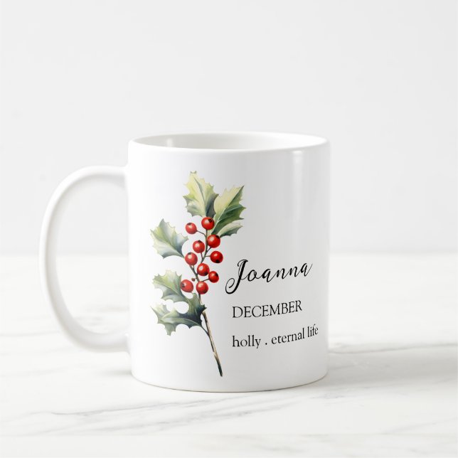 DEZEMBER HOLLY GEBURT BLUME MONTH NAME GIFT KAFFEETASSE (Links)