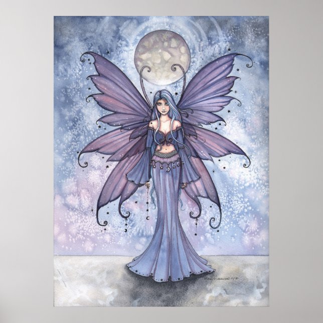 Dezember in Blue Fairy Poster von Molly Harrison (Vorne)