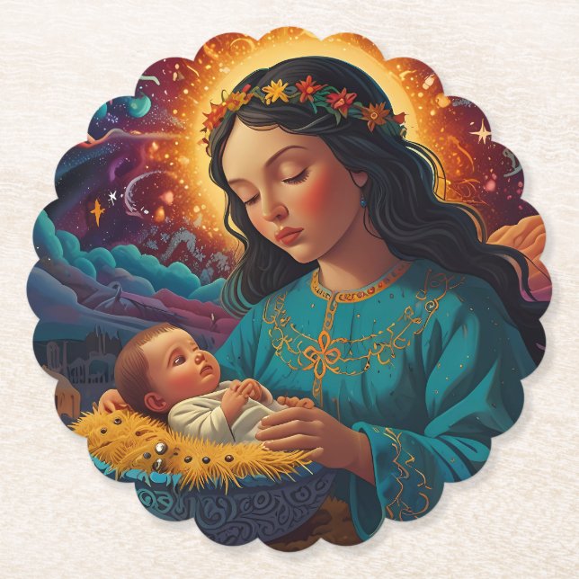 Dezember Joyful Christmas Joy Untersetzer (Vorderseite)